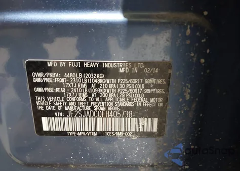 2015 Subaru Forester 2.5I Premium z USA, uszkodzony, nr VIN JF2SJADC0FH405738